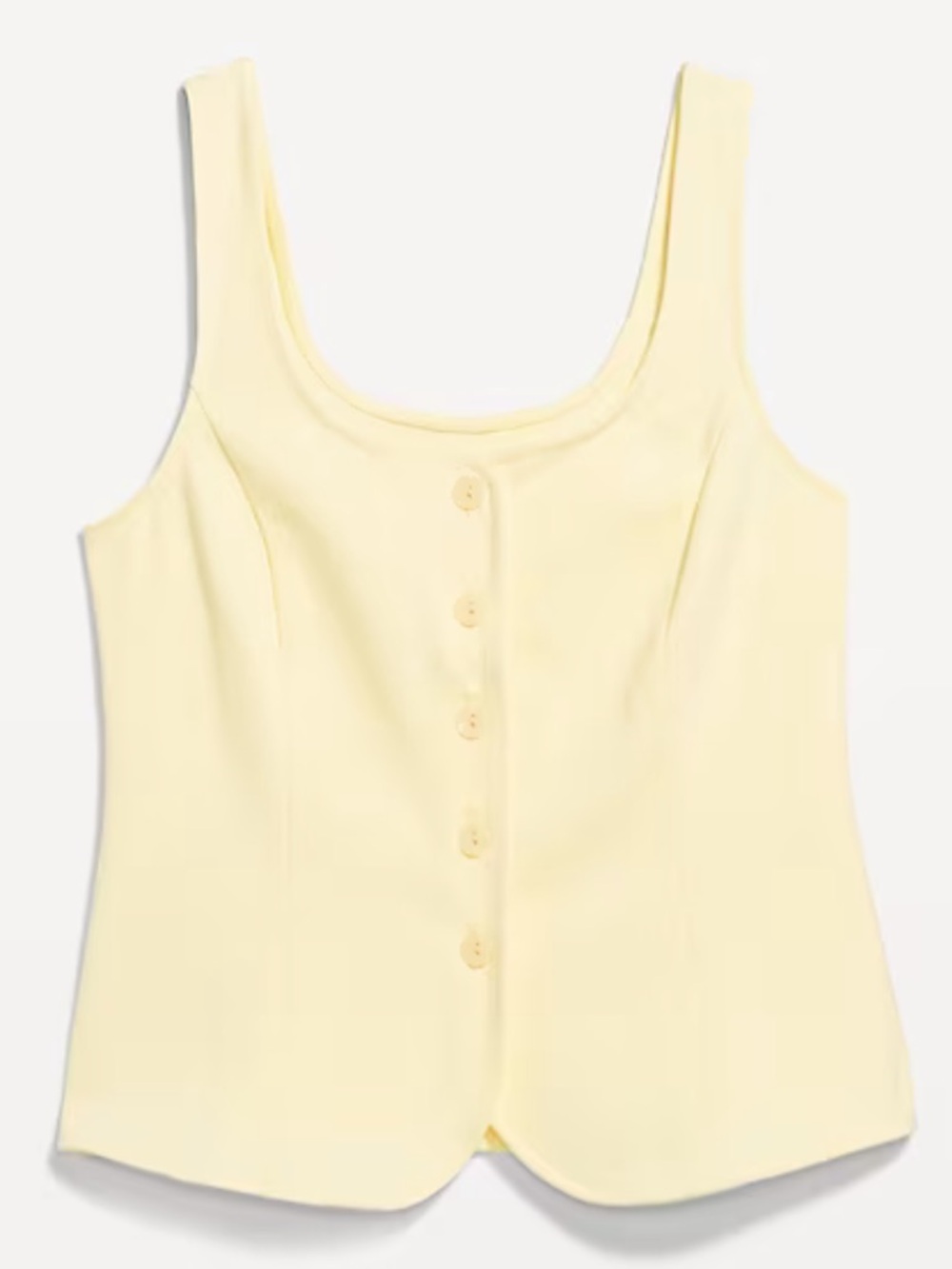 Women’s Sleeveless Button-Front Top in Pale Yellow - Picture 4 of 4